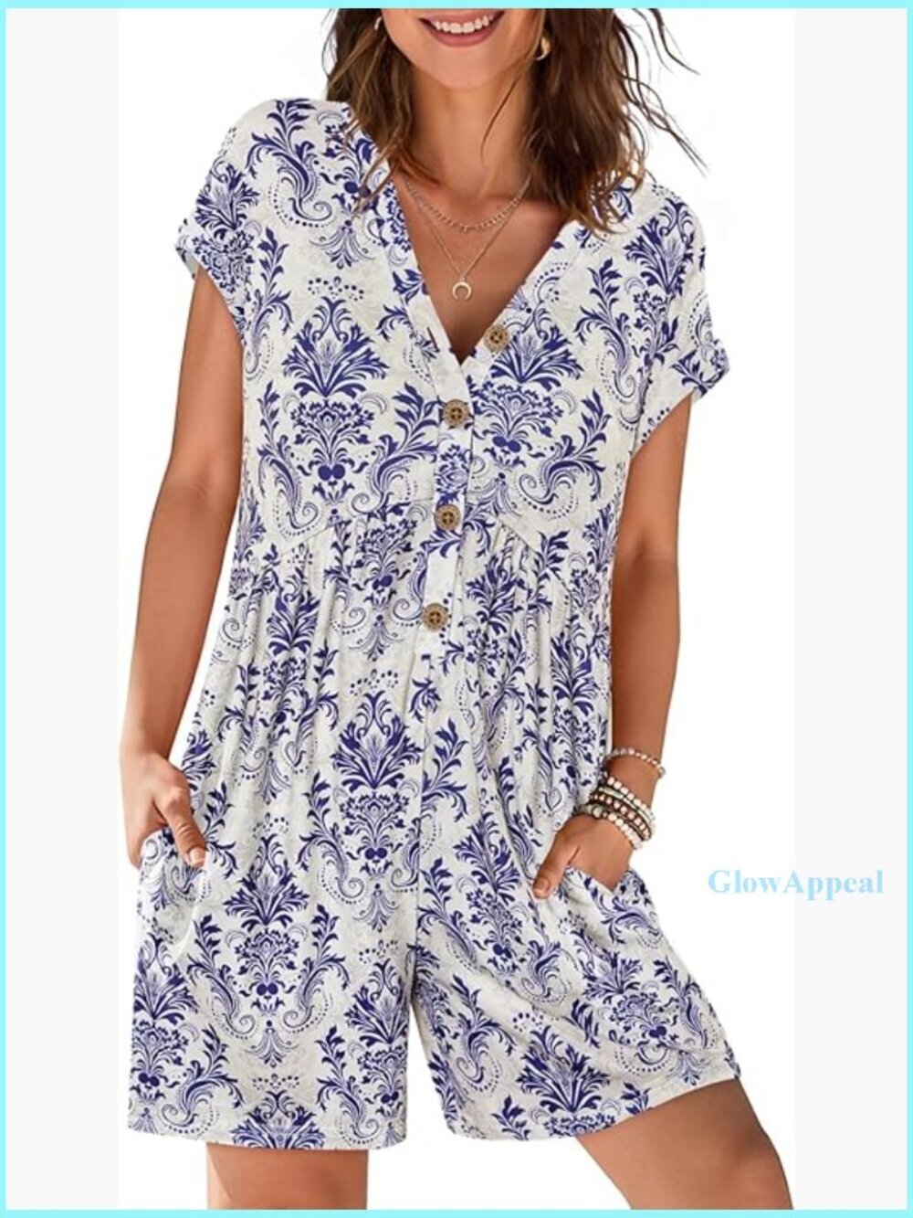Medium Loose Fit Jumpsuit V-Neck Cap Sleeve Polyester Spandex Summer Casual